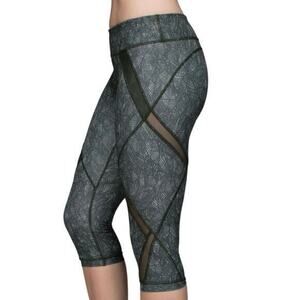 Lululemon Cool To Street Crop Jazzy White Gator Green Sage Green Legging‎ Size 4